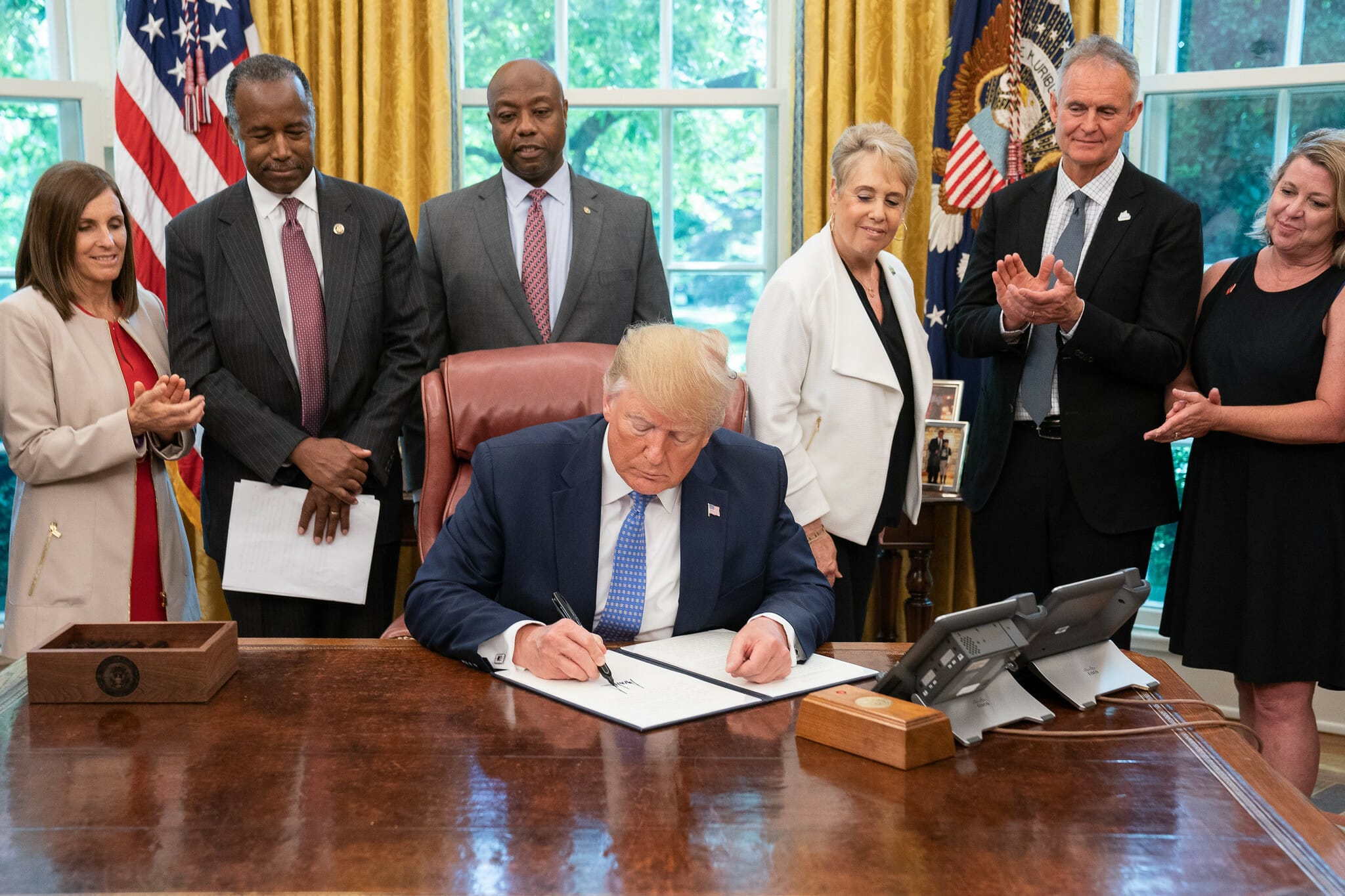 President Trump signs an executive order.
