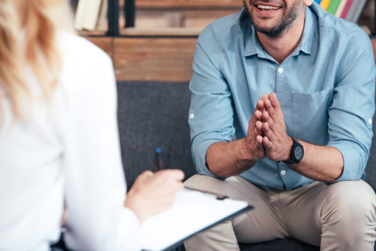 A man in therapist's office