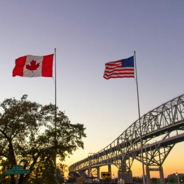 Canada and U.S. flags