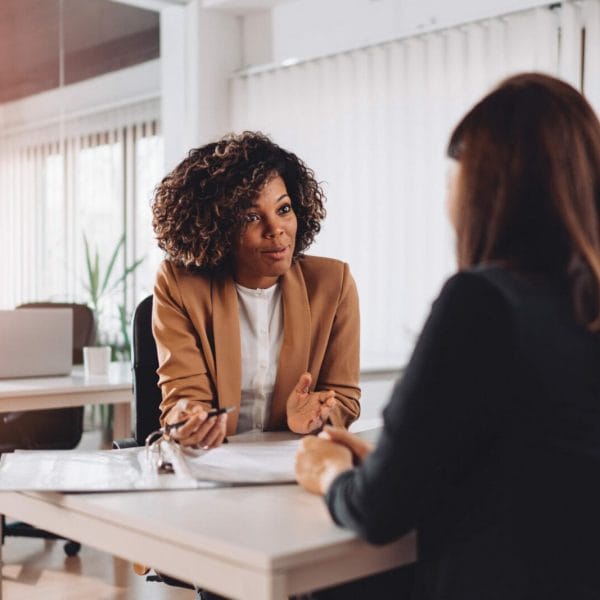 An H1-B worker at a job interview