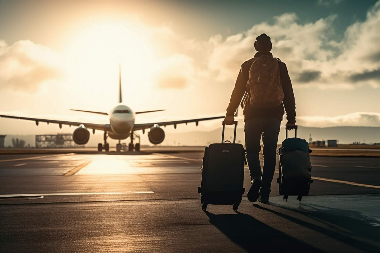 Man on US travel visa at airport