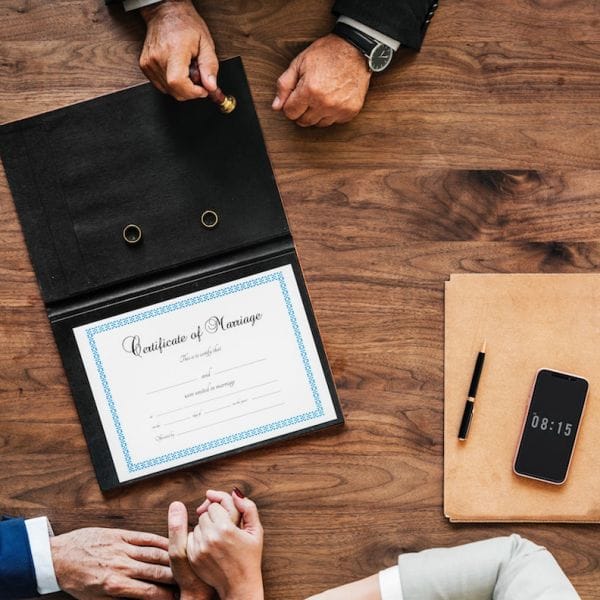 Couple with Marriage Certificate