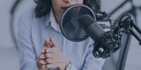 Immigrant doing a podcast