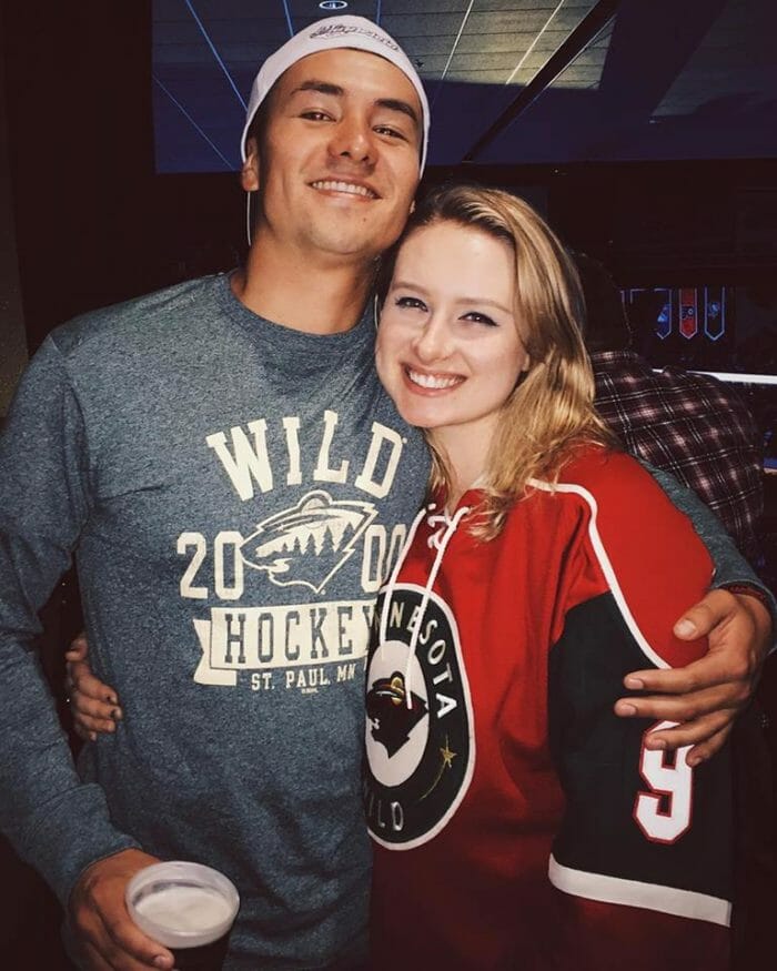 Jonathan and Madeline at a Minnesota Wild hockey game