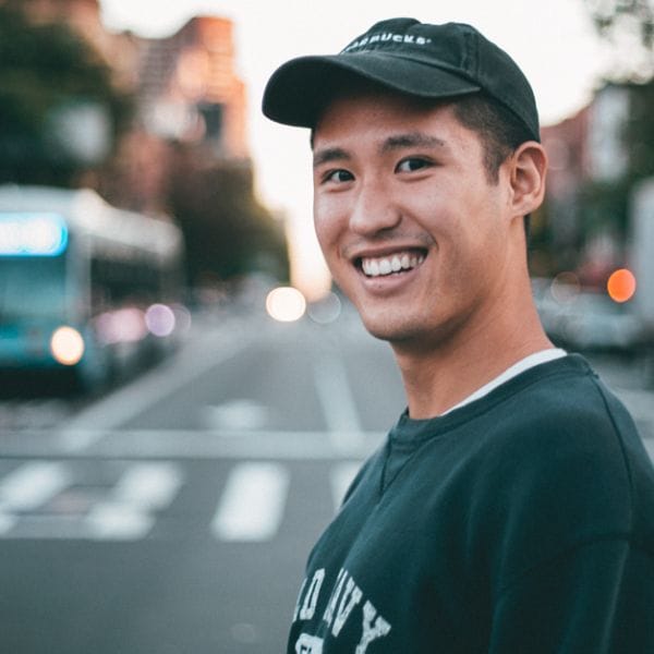 Male student smiling
