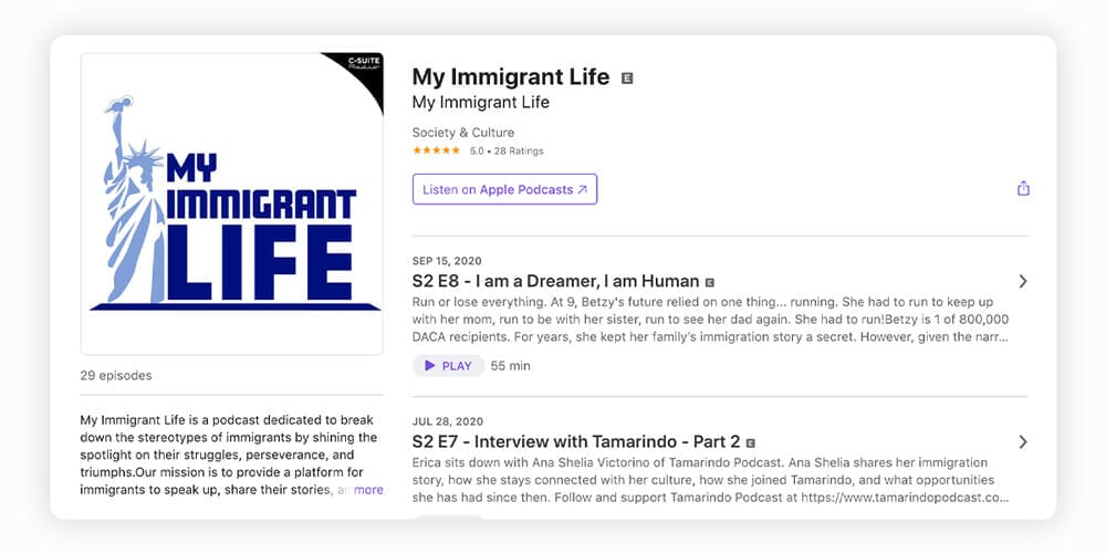 My Immigrant Life podcast 