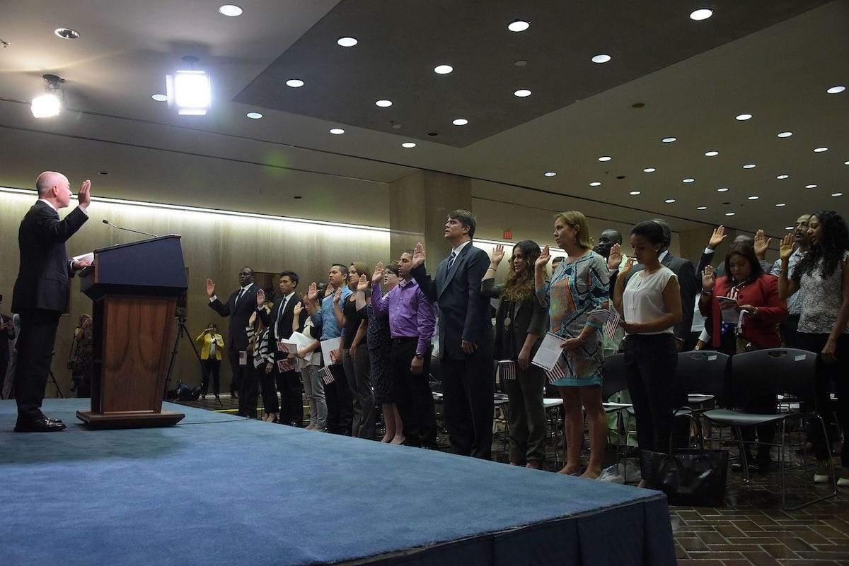 Citizenship Applicants Take the Oath