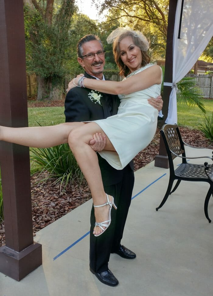John and Vasima on their wedding day