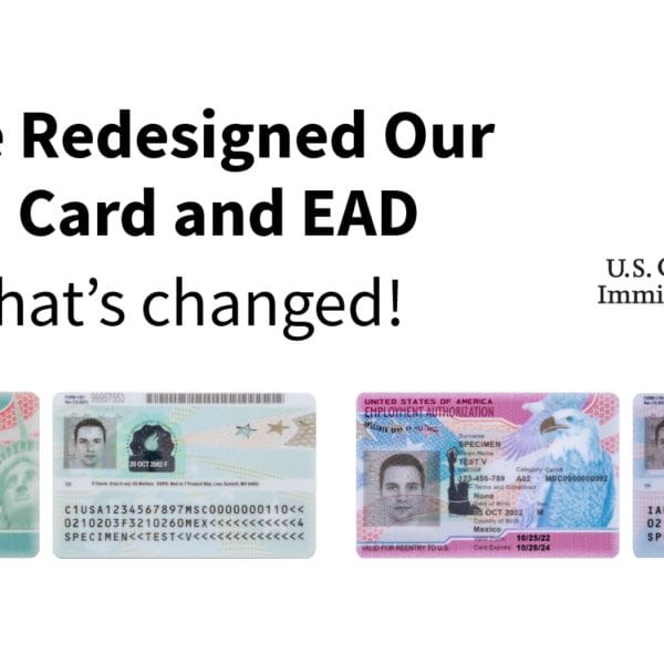 Redesigned green card