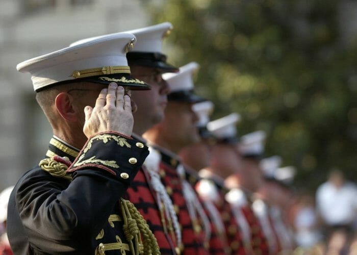 U.S. soldier salutes