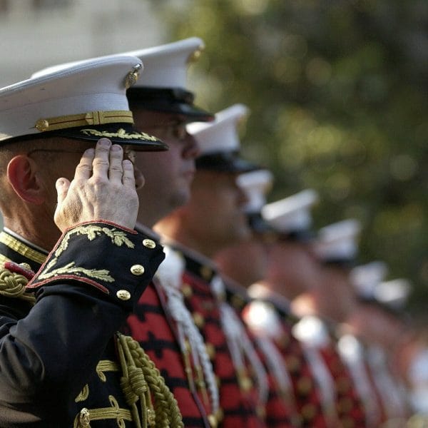 U.S. soldier salutes