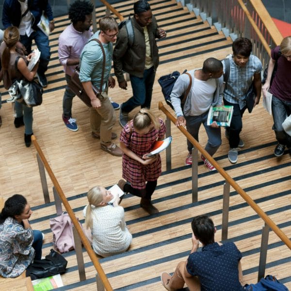 International Students on Stairs