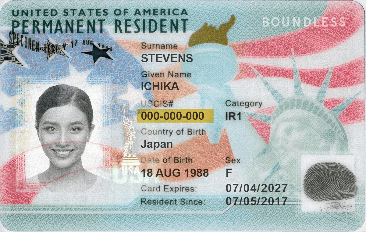 Alien number on a green card