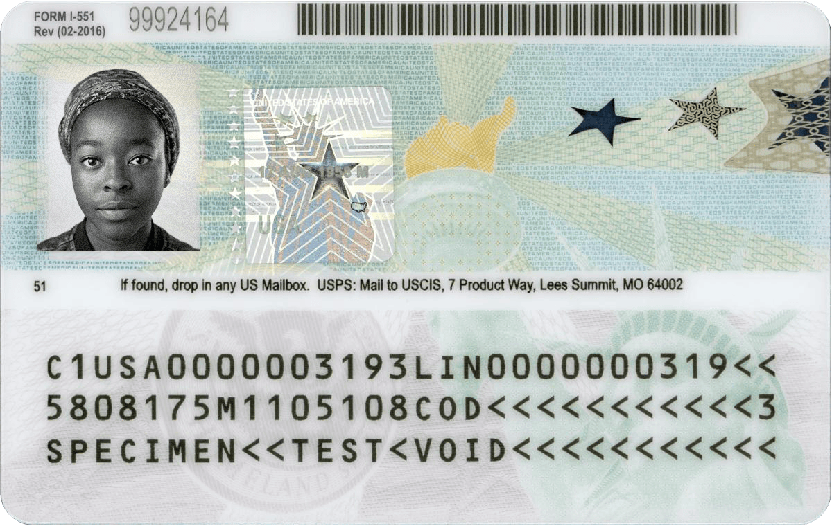 sample green card