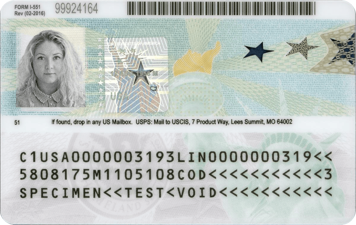 sample green card
