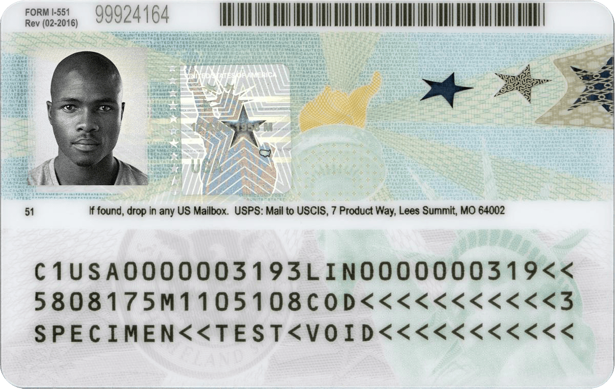 sample green card