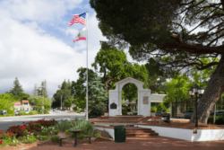 US Flag in a park in Saratoga, CA